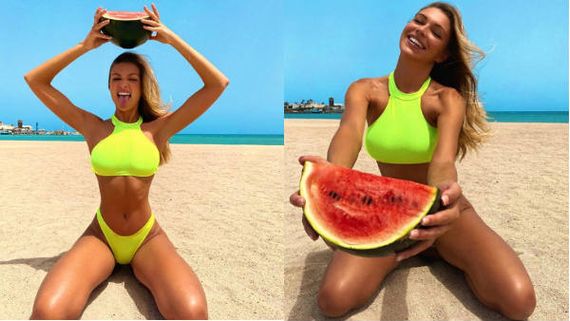 இந்த பழம் வேண்டுமா.. தர்பூசணியுடன் பிகினியில் போஸ் கொடுத்த டிவி நடிகை.. வைரலாகும் போட்டோஸ்!