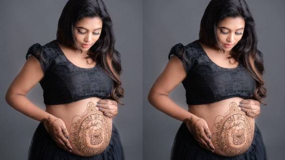 பெல்லி ஆர்ட்… கர்ப்பகாலத்துல இப்படி பண்ணலாமா…  விமர்சனங்களில் சிக்கிய விஜய் டிவி நடிகை !
