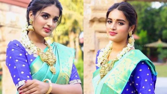 ஈஸ்வரன் பட நடிகை நிதி அகர்வாலா இது.. சேலையில் பார்க்க மகாலட்சுமி மாதிரி இருக்காங்களே! 