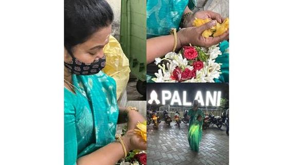 திடீரென பழனி முருகன் கோவிலுக்கு வந்த ராதிகா சரத்குமார்… கண்களை மூடி மனமுருகி பிரார்த்தனை !