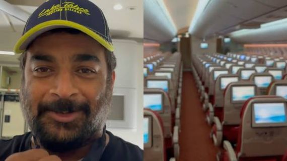 தனியே தனந்தனியே...தனி ஒருவனாக விமானத்தில் பறந்த மாதவன் 