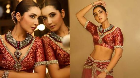  தங்க நிறத்தில் இளவரசி போல ஜொலிக்கும் நடிகை ராஷி கண்ணா!