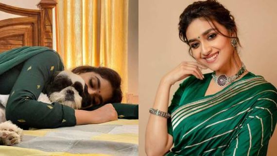  செல்லத்த கட்டிபிடித்து தூங்குவதே ஒரு சுகம் தான்.. கீர்த்தி சுரேஷ்! 