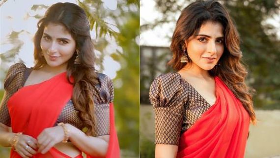பாவாடை தாவணியில் கரும்பு போல தித்திக்கும் ஐஸ்வர்யா மேனன்!