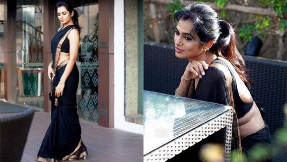  கருப்பு சேலையில் இடையழகை காட்டி ரசிகர்களை தவிக்க விடும் ரம்யா பாண்டியன்!