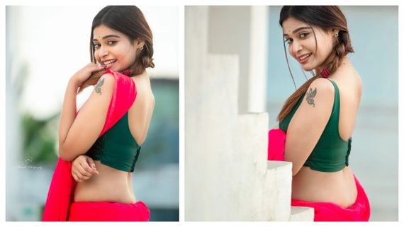 ஒல்லி பெல்லி இடுப்பை காட்டி... கவர்ச்சியில் ரவுண்டு கட்டும் தர்ஷா குப்தா!