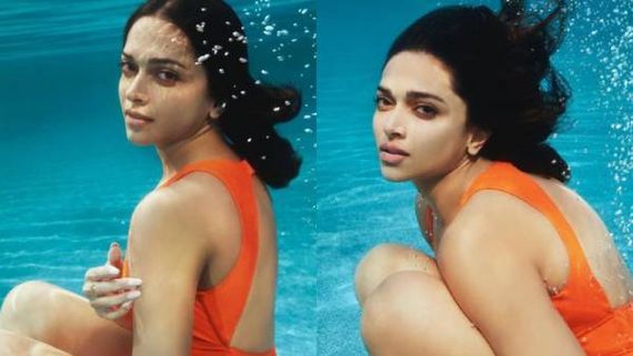 ஆரஞ்சு பிகினியில் அசத்தலாக அன்டர் வாட்டர் போட்டோஷுட் நடத்திய தீபிகா 