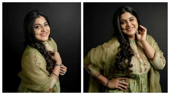 பச்சை நிறமே பச்சை நிறமே.. பச்சை உடையில் பப்ளியாக போஸ் கொடுத்த மஞ்சிமா மோகன்!