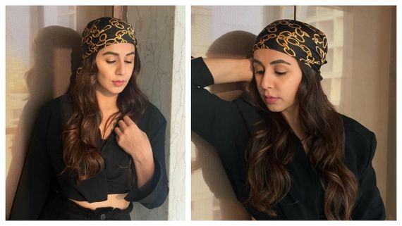 தலையில் கர்சிப் கட்டிக்கொண்டு.. புது கெட்டப்பில் தோன்றிய நிக்கி கல்ராணி!