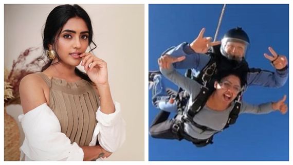 கொஞ்சம் கூட பயமே இல்லை.. பறக்கும் விமானத்தில் இருந்து கீழே குதித்த பிரபல நடிகை.. த்ரில் வீடியோ!