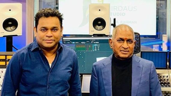 துபாயில் நடந்த இசைஞானி – இசைப்புயல் சந்திப்பு...என்ன விஷயம் தெரியுமா? 