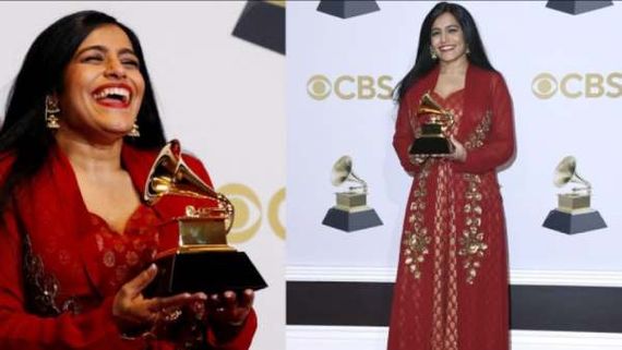 64-வது கிராமி விருதுகள்... விருதை தட்டித் தூக்கிய இந்திய வம்சாவளி பெண்! 