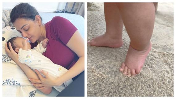 மண் தொட்ட பிஞ்சு பாதம்..மகனின் புகைப்படத்தை பகிர்ந்த காஜல் அகர்வால்!