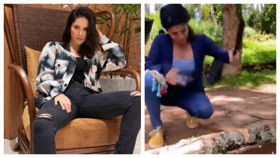 கொலவெறியில் சன்னி லியோன்.. காட்டுக்குள்ள அப்படி என்னத்த வெட்டுறாருன்னு பாருங்க! 