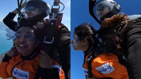 காதலர் தான் காரணம்… ஹெலிஹாப்டரில் இருந்து குதித்த பிரியா பவானி சங்கர்: டிரெண்டாகும் வீடியோ 