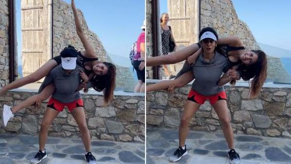 அடேங்கப்பா...உதவியாளரை அலேக்காக தூக்கி இப்படி ஒரு ஒர்க் அவுட்டா...அசத்திய ஸ்ரேயா ரெட்டி