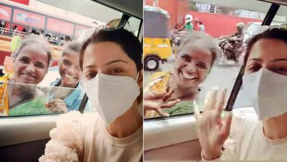 சிக்னலில் புத்தகம் விற்கும் பெண்ணுடன் செல்ஃபி வீடியோ எடுத்த வேதிகா.. பாராட்டும் ரசிகர்கள்! 