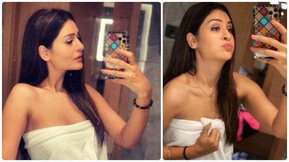 அச்சச்சோ.. கழண்டு விழும் டவலை பிடித்துக் கொண்டே செல்ஃபி.. பயல் ராஜ்புத் பதறிட்டாங்க! 