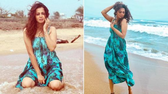 கடற்கரை மணலே சூடாகிடும் போல.. விஜே அஞ்சனாவின்  ஹாட் போட்டோஸ்!