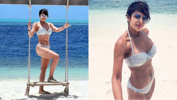 பிகினியில் சிக்ஸ் பேக் வயிற்றை காட்டிய மன்மதன் பட நடிகை.. நடிகர்கள் கூட இவ்வளவு ஃபிட் இல்லையே!