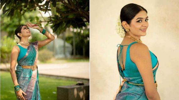 Aditi Shankar: கை வைக்காத ஜாக்கெட்டில் கலக்கல் போஸ் கொடுத்த அதிதி ஷங்கர்.. சொக்கிப் போன சக நடிகைகள்! 