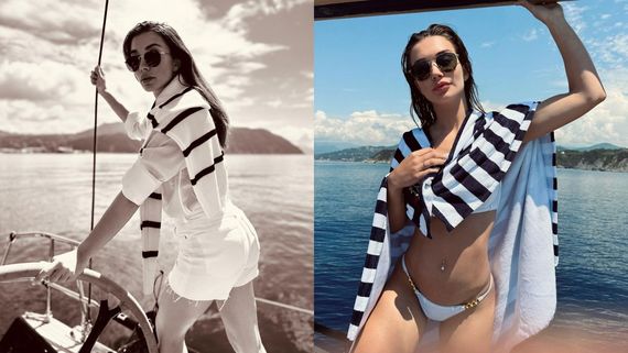 Amy jackson : வெயிலுதான் அதுக்குனு இப்படியா? திணற திணற கவர்ச்சி காட்டிய எமி ஜாக்சன்!