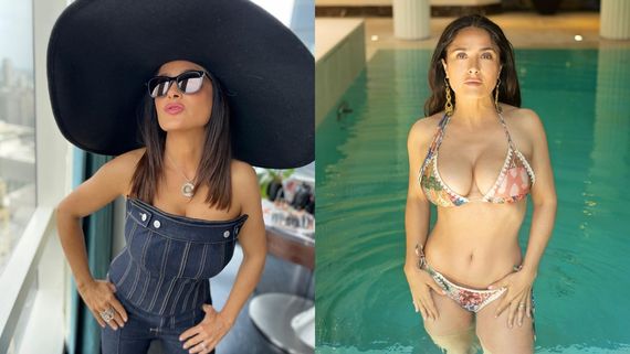 Salma Hayek: அடேங்கப்பா.. 56 வயதிலும் பிகினி உடையில் என்னவொரு டைவிங்..  சல்மா ஹயக்கின் ஹாட் வீடியோ!