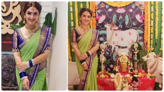 வந்தாள் மகாலட்சுமியே.. பட்டுப் புடவையில் தேவதை போல ஜொலித்த ஸ்ரீ தேவி!