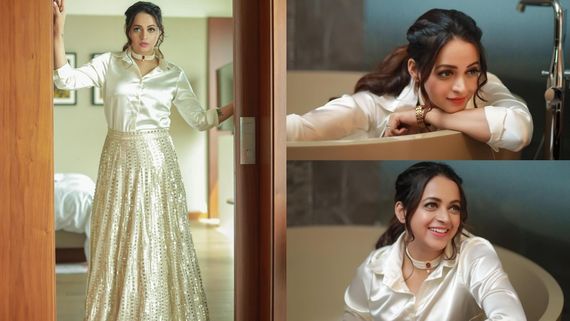 பளபளக்குதே.. டப் பாத்தில் அப்படி ஒரு போஸ்... இளைஞர்களை மெர்சலாக்கிய நடிகை!