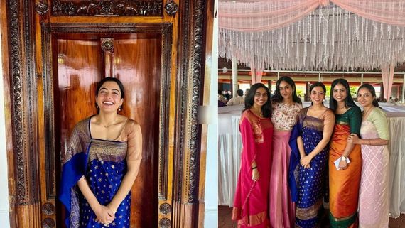 திருமணத்துக்கு இப்படியா சேலை கட்டுவாங்க.. ராஷ்மிகா மந்தனாவின் லேட்டஸ்ட் அலப்பறையை பார்த்தீங்களா?