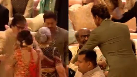 Ambani marriage: அமிதாப் காலில் விழுந்து வணக்கம்.. ரஜினிக்கு மரியாதை.. கவனம் ஈர்த்த ஷாருக்கான்!