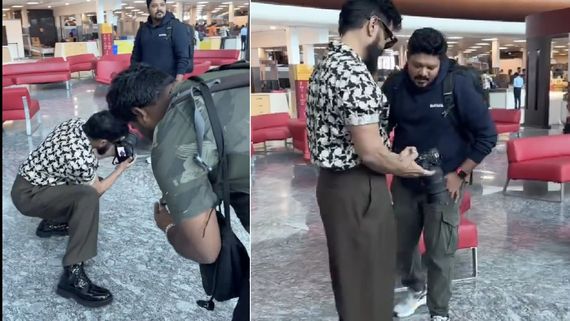  Actor Vikram: தம்பி நாங்களும் போட்டோகிராபர் தான்.. ரசிகரை வித்தியாசமாக புகைப்படம் எடுத்த விக்ரம்!