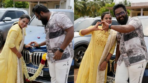 மணிமேகலை சூர்யவம்சம் சரத்குமார் போல மாறிட்டாரே.. அடேங்கப்பா ஆயுத பூஜைக்கு எத்தனை வாகனங்கள்!