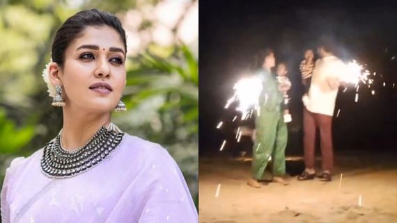 நயன்தாரா பீச்சில் பட்டாசு வெடித்து எப்படி கொண்டாடுறாரு பாருங்க.. அடடே மகன் பேச ஆரம்பிச்சிட்டாரே!