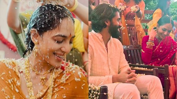 Sobhita Dhulipala Haldi Ceremony : இப்படியொரு சடங்கா? ஓவர் சந்தோஷத்தில் டையர்ட் ஆன சோபிதா துலிபாலா! 