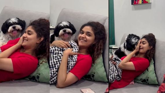 Keerthi Suresh: செல்லப்பிராணியின் தொல்லை தாங்க முடியல போல.. முகத்தை மூடிக்கொண்ட கீர்த்தி சுரேஷ்!