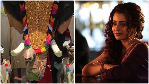 கோவிலுக்கு எந்திர யானை வழங்கிய நடிகை திரிஷா... காண குவிந்த மக்கள்!