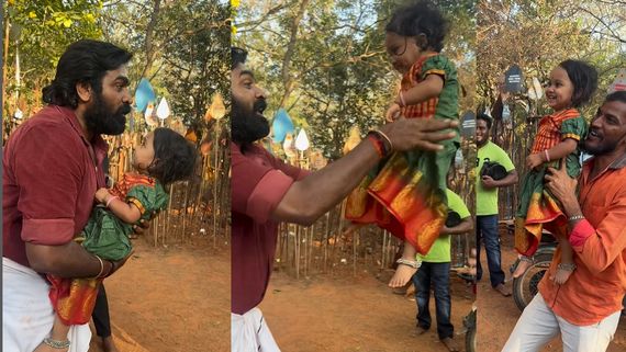 பாதி மொட்டையுடன் மகிழினி பாப்பா.. விஜய் சேதுபதி எப்படி தூக்கிப்போட்டு விளையாடுறாரு பாருங்க.. வீடியோ!