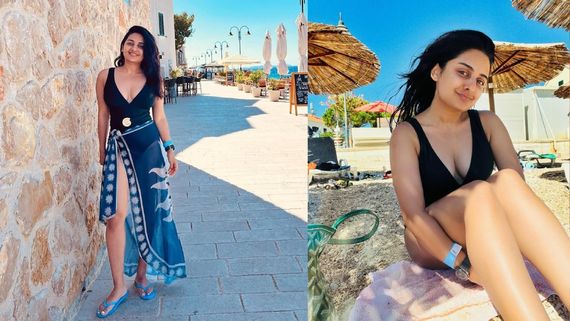 ப்பா.. பீச் பேபியாக மாறிய பாபநாசம் பாப்பா.. மோனோகினியில் வெளிநாட்டு தீவில் சும்மா மின்மினியா மின்னுறாரே!