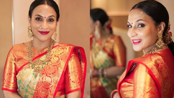 பட்டுப்புடவையில் பிரைடல் லுக்கில் ஐஸ்வர்யா ரஜினிகாந்த்.. அடடா என்ன விசேஷம் என கேட்கும் ஃபேன்ஸ்!