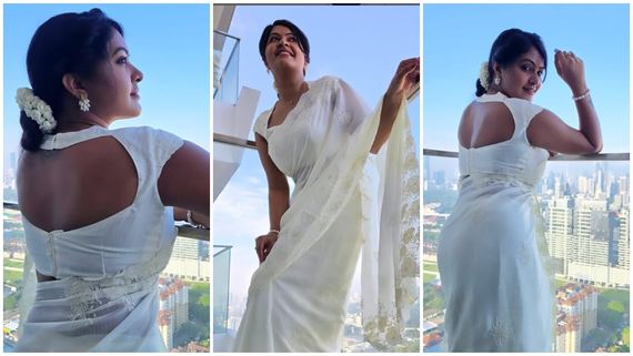 அடிக்கிற மழைக்கு கொடுக்குற போஸா இது? கதவு வச்ச ஜாக்கெட்டில்.. ரச்சிதா மகாலட்சுமியின் விதவித போஸ்!