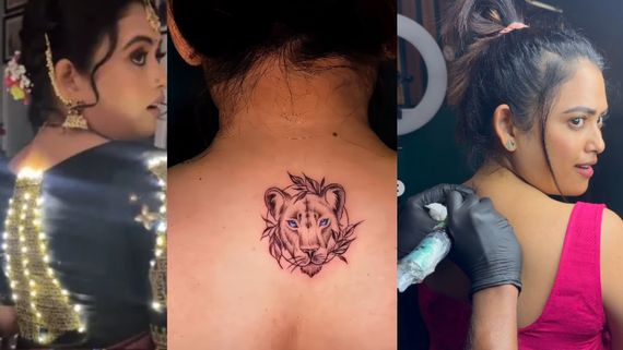 அப்போ சீரியல் லைட் ஜாக்கெட்.. இப்போ பின்புறத்தில் சிங்கம் டாட்டூ.. ஃபரீனா ஆசாத் மிரட்டுறாரே!