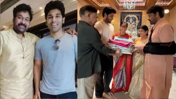 சீரஞ்சீவிக்கு முதல் பத்திரிகை வைத்த அல்லு அர்ஜுன் தம்பி..  தாய்மாமன்னா சும்மாவா?  