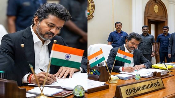 தன் கையால் வண்டி ஓட்டிய முதலமைச்சர் விஜய்.. ப்ளூ சட்டை மாறன் கலாய் என்ன இப்படி இருக்கு?