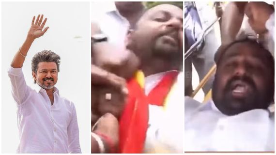 விஜய் முதல்வராவதை தடுக்காதே? ஆளுநர் மாளிகை முன் சங்கு ஊதி போராடிய தவெக தொண்டர்!