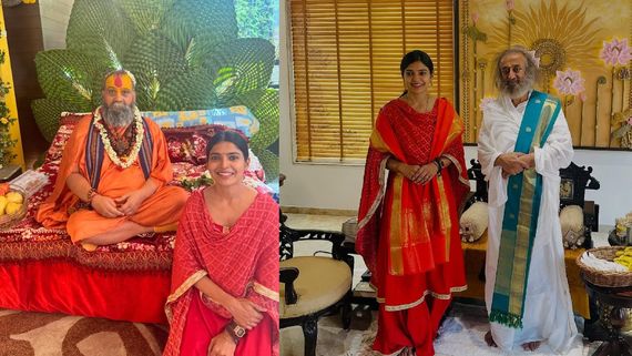 சாமியார்களை தொடர்ந்து சந்திக்கும் சஞ்சிதா ஷெட்டி.. பக்தி மயமாக மாறிய ’சூது கவ்வும்’ நடிகை!