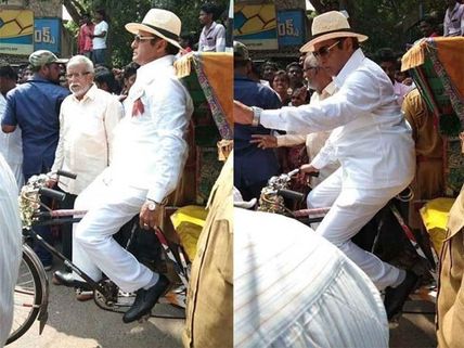 రిక్షా తొక్కుతున్న బాలయ్య.. ఆ సన్నివేశాలు అద్భుతంగా.. ఫోటోలు వైరల్!