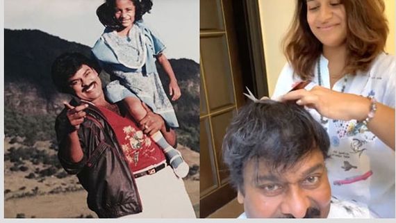 చిరంజీవికి హెయిర్ కట్ చేస్తున్న మెగా డాటర్.. ప్రతీ చిన్న విషయంలో నమ్మావంటూ ఎమోషనల్