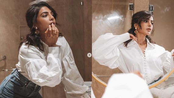 Samantha: స్టైలిష్ లుక్‌లో సమంత  స్టన్నింగ్ ఫోజులు.. బాత్రూంలో మిర్రర్ సెల్ఫీలు తీసుకుంటూ!