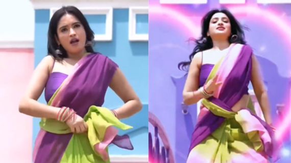 జారే చీరలో జబర్దస్త్ అందాలు చూపిస్తూ స్టెప్పులేసిన బిగ్‌బాస్ బ్యూటీ.. ఆ సోకులు చూశారా?